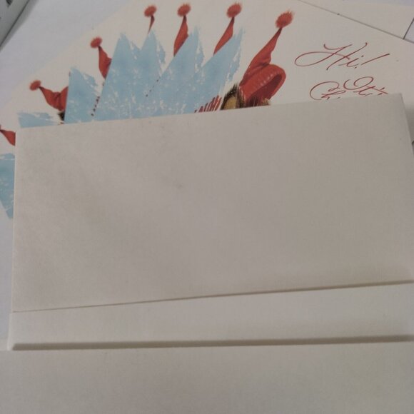 Gibson Greeting Cards Hi It's Christmas Sledding Dog Kitschy Vintage 7 Count - Picture 3 of 6